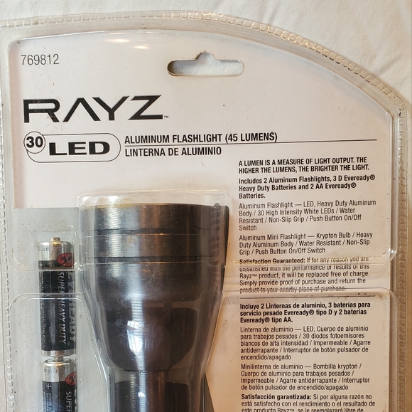 Rayz 30 LED Flashlight (45 Lumens) and Aluminum Mini-Flashlight, NIB, 769812 - Picture 5 of 6